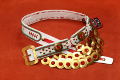 Folk belt from Cracow with the bells, rich version, rivtes in gold color